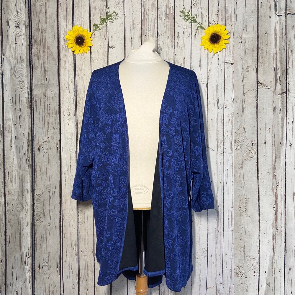 🆕 NWR LULAROE Blue floral stitched cardigan